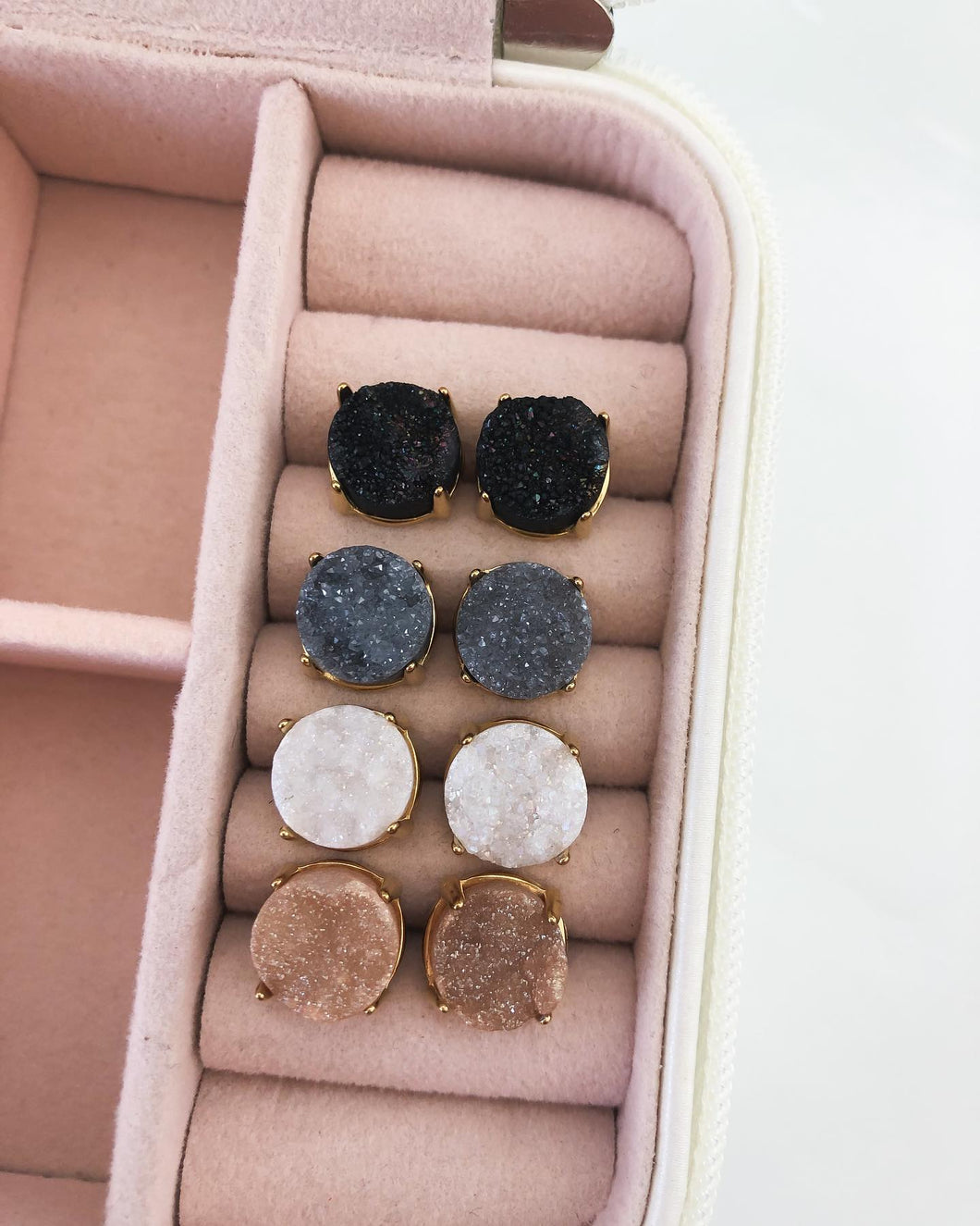 Eden Stormy Quartz Stud Earrings