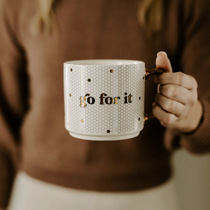 Go For It - White Honeycomb Tile Coffee Mug