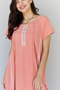 All Day Comfort T-Shirt Dress in Blush Red