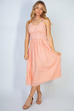 Angelic Vibes Sleeveless Midi Dress in Peach