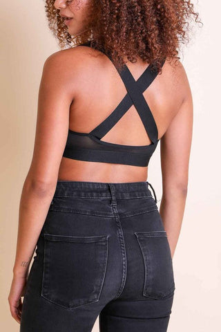 Cross Front Bralette in Black