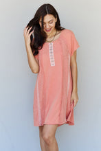 All Day Comfort T-Shirt Dress in Blush Red