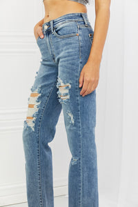 Bella Distressed Straight Jeans