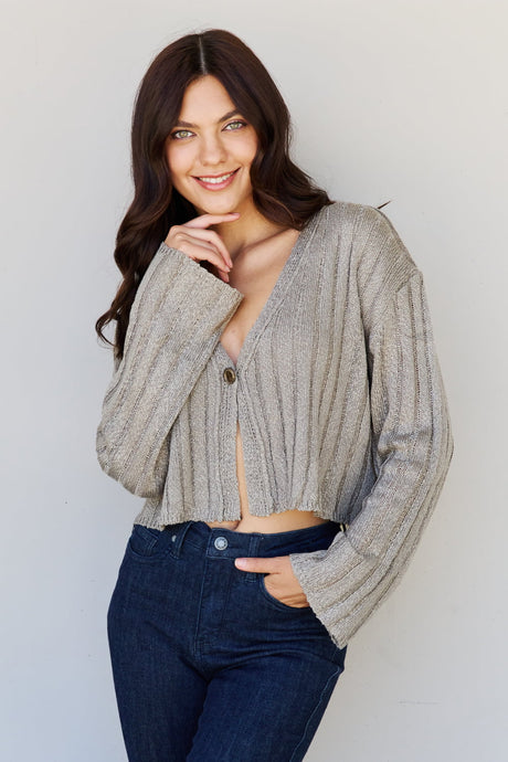Hear Me Out Cropped Cardigan in Sage