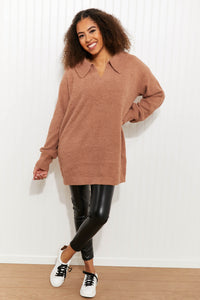 Stay Cozy Collared Sweater Dress