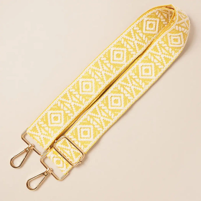 Aztec Woven Purse Strap in Yellow