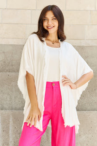 Summer is Calling Open Front Kimono in Off White