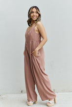 All Day Wide Leg Button Down Jumpsuit in Mocha