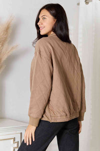 Zip-Up Jacket with Pockets in Taupe