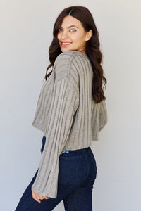 Hear Me Out Cropped Cardigan in Sage