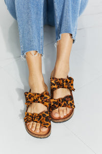 Fiercely Feminine Leopard Bow Slide Sandals