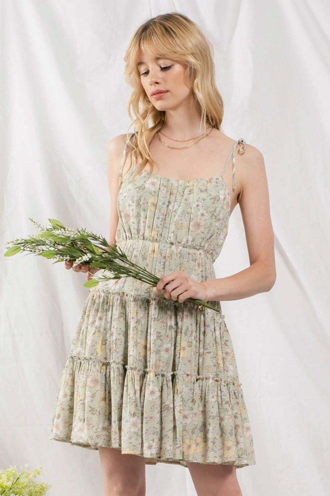 Floral Tiered Mini Dress