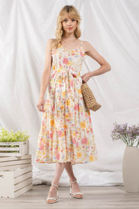 Lace Floral Midi Dress