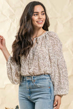 Ditsy Floral Balloon Sleeve Top