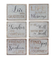 Barnwood Tabletop Signs with Tin Overlay