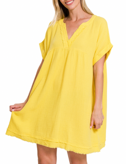 Jillian Mini Dress in Yellow