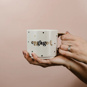 Engaged White Honeycomb Tile Coffee Mug