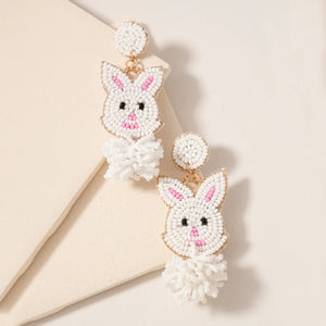 Bunny Seed Bead Earrings