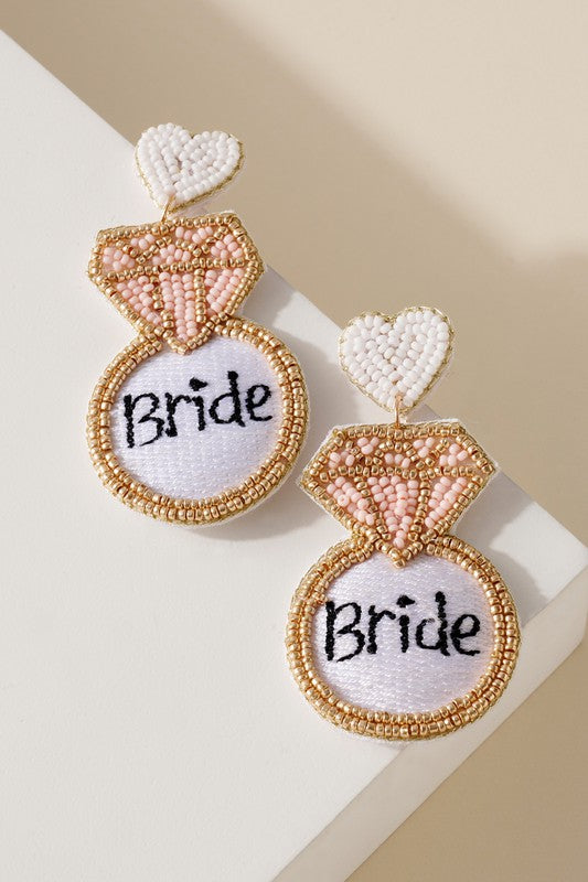 BRIDE Ring Shaped Earrings in White