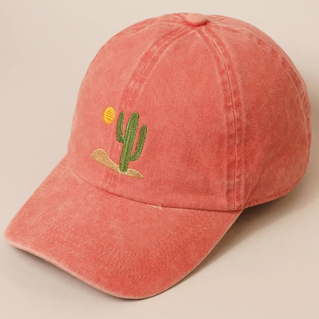 Cactus Embroidered Baseball Dad Cap