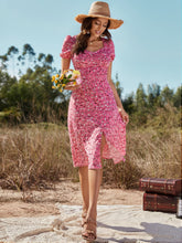 Sammie Floral Ruched Front Slit Dress