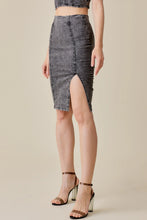 Julia Pencil Denim Skirt in Black