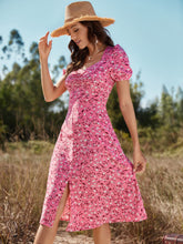 Sammie Floral Ruched Front Slit Dress