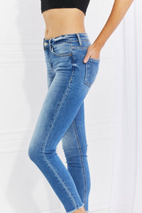 Never Too Late Raw Hem Cropped Jeans