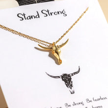 Stand Strong Long Horn Necklace