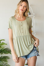 Let's Do Lunch Babydoll Henley Top