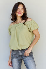 Light The Way Off The Shoulder Blouse in Lime