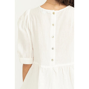True Confessions Short Sleeve Peplum Top